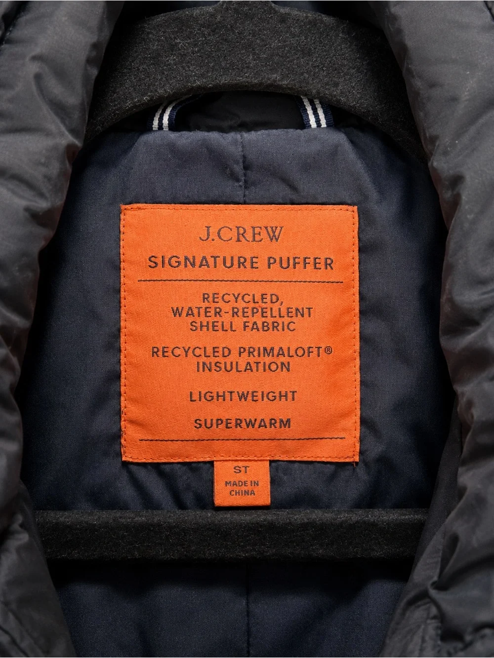 J.Crew Women’s Signature Puffer Jacket with Primaloft size Small Tall EUC